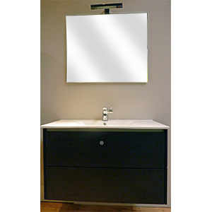 BASE 2 TIROIRS 89X43X54 VANITY 91/2 WENGE - Progetto Idea Stella
