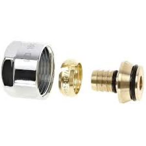 KIT RACC.PAR LE MUR 3/4"EURO X3/4" + TETE THERM. - CM Fittings