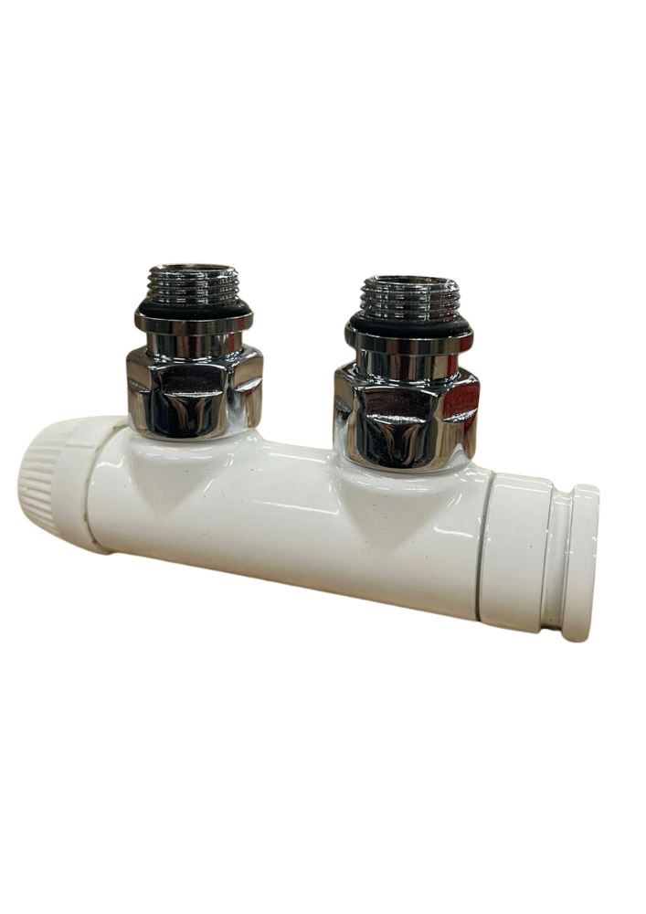KIT Design Equerre gauche avec raccords et vanne thermostatique. - Honeywell