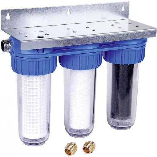 Filtre Triplex 3/4 (Support -Filtre pvc-Filtre Corde-filtre Charbon Actif)Aubia - Aubia