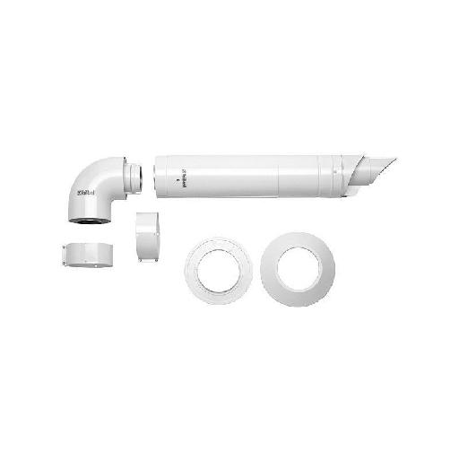Kit murale Condensation 60-100 PP Coude 90° (Junkers-Bosch /Vaillant/Bulex/Remeha) - Isoleco