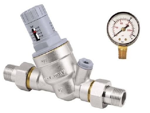 Réducteur de pression avec tamis Inox  (manomètre en Option separement): 1- 16 bar - Comp