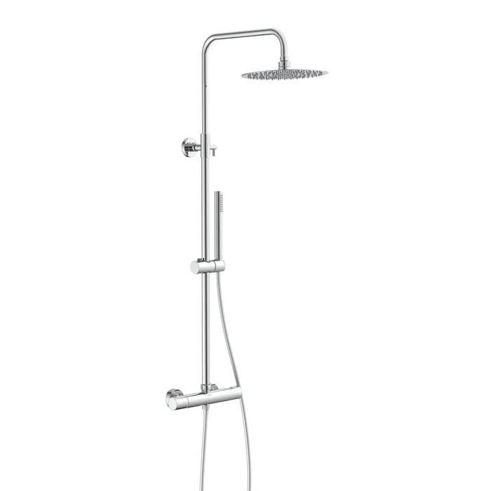 Ensemble de douche à effet pluie Schutte Aquaduct avec robinet mitigeur thermostatique chromé - ABM