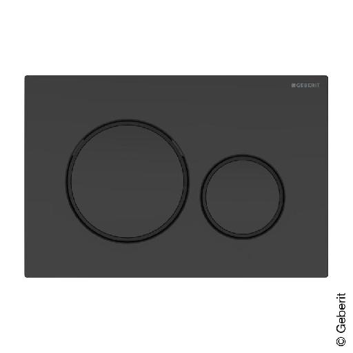 Plaque de déclenchement Geberit Sigma20, pour rinçage à 2 volumes: noir mat laqué, noire - Geberit