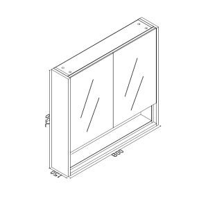 Armoire de Toilette : soft close , Blanc Matte. Dim: 800x150x750mm - Elegant