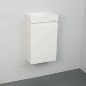 Meuble Lave-mains (Smart Space Blanc M) Sans Miroir (400x225x620mm) - Elegant