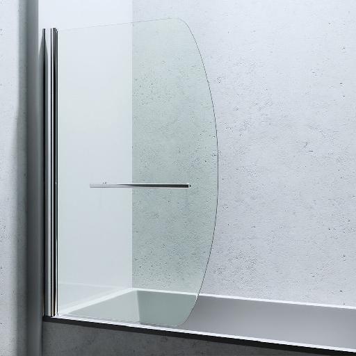 Paroi de Bain Cadre en alu Chromé 90 cm x 140 cm Verre  5mm - Elegant