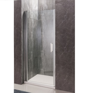 Porte Pivotante chrome 80x195 cm verre transparent 8mm  anticalcaire - Elegant