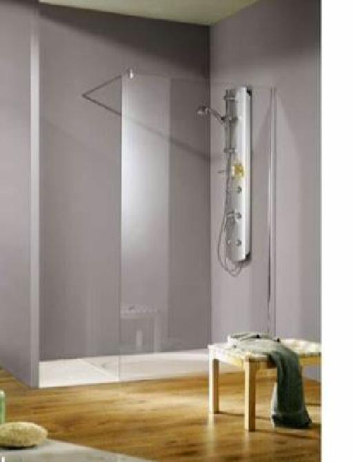 Paroi libre 800X1950x8mm (Barre stabilisation et U) Systeme Anti-Calcaire - Elegant