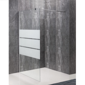 Paroi libre avec Zone Mat 900X1950x8mm  (Barre stabilisation et U)Systeme Anti-Calcaire - Elegant