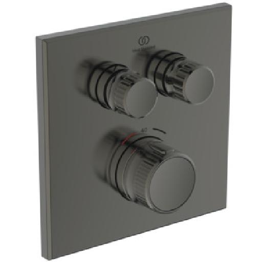 Mitigeur thermostatique bain/douche à encastrer carré de Magnetic Grey - Ideal Standard