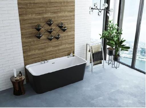 Kolora Baignoire autoportante - Noir mat - 170x78cm en acrylique/prix : 1319.00 euros - Allibert