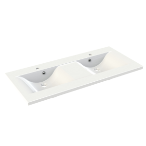 Plan de toilette Wave 120 cm 120,2 x 3 x 53,2 cm Blanc brillant // 349 euros - Allibert