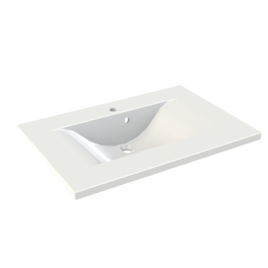 Plan de toilette Wave 80 cm 80,2 x 3 x 53,2 cm Blanc brillant - Allibert