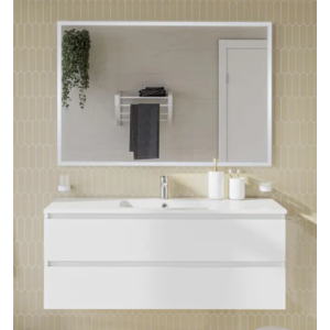 Meuble sous-plan de toilette 120 cm 120 x 47,2 x 46 cm Blanc brillant - Allibert
