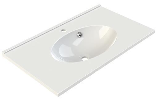 Plan de toilette Cup 80 cm 80 x 2 x 46 cm blanc - Allibert