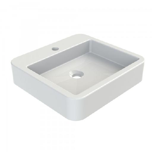 Vasque à poser carrée 45 x 10 x 42  cm Blanc brillant - Allibert