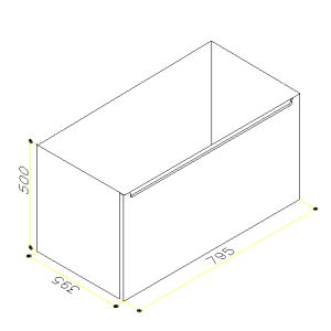 Meuble sous vasque Blanc Laqué 1 tiroir Hettich soft close Dim: L795XH500XP395MM - Elegant