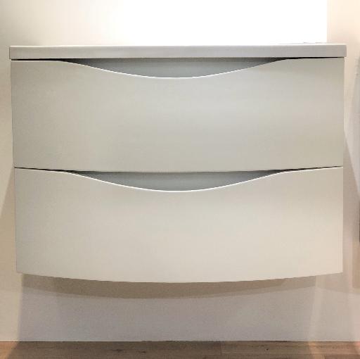 Meuble sous vasque Delicate Charm (Blanc matte) suspendue 2 tiroirs avec soft close fonction. Dim: 800x480x550mm - Elegant
