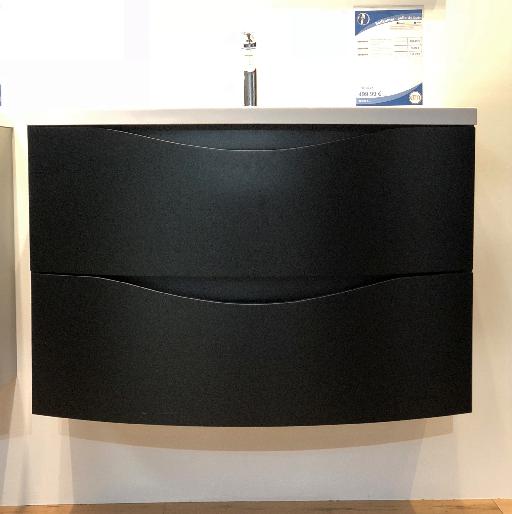 Meuble sous vasque Delicate Charm (Noir matte) suspendue 2 tiroirs avec soft close fonction. Dim: 800x480x550mm  EXPO - Elegant