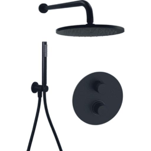 Paffoni//set de douche thermostatique encastré noir mat//911.00 euro - Paffoni