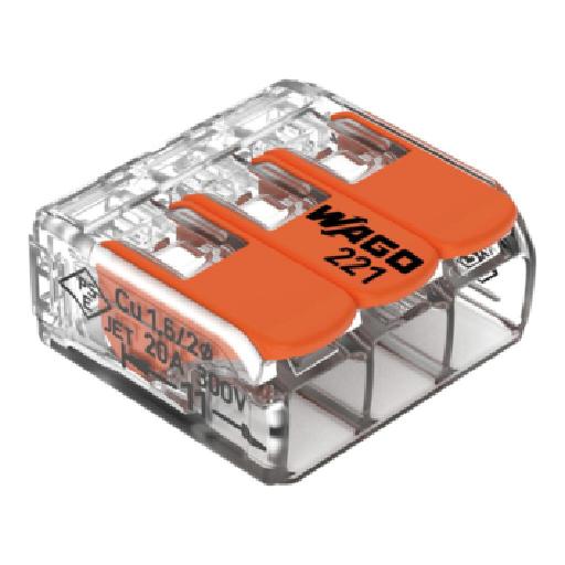 Compact Universelle 3 x 0.2- 4mm²(221-413)par 50Pcs - Wago