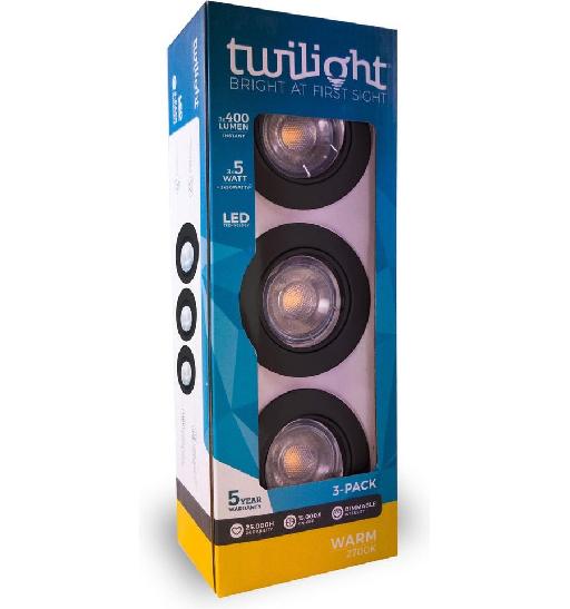 TWILIGHT LED neo spot encastrable 3-pack GU10 DIM NOIR IP20 5W 3x400lm 2700K - Twilight