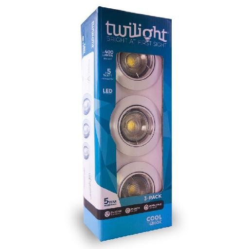 TWILIGHT LED neo spot encastrable 3-pack GU10 DIM BLANC IP20 5W 3x400lm 6500K - Twilight