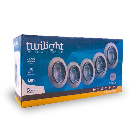TWILIGHT LED neo spot encastrable 5-pack GU10 NICKEL SATIN IP20 5W 5x400lm 2700K - Twilight