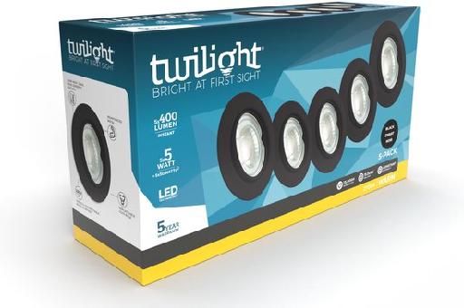 TWILIGHT LED neo spot encastrable 5-pack GU10 ZWART IP20  5W 5x400lm 2700K - Twilight