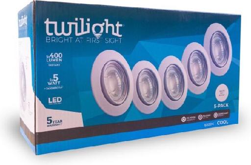 TWILIGHT LED neo spot encastrable 5-pack GU10 BLANC IP20 5W 5x400lm 6500K - Twilight