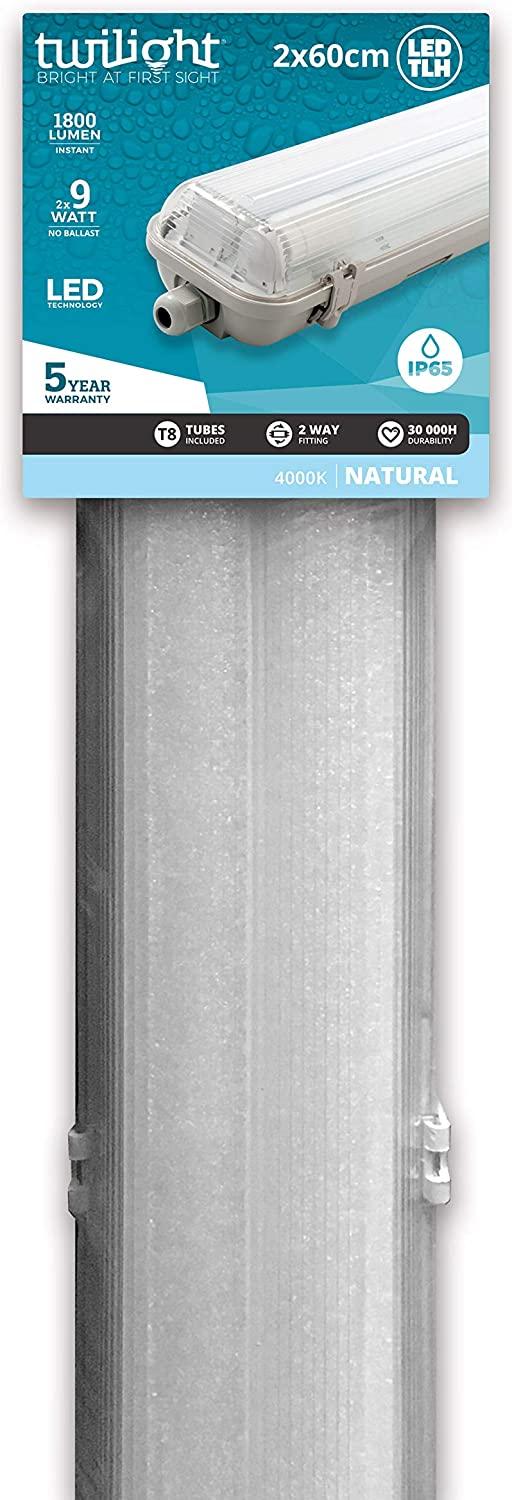 TWILIGHT LED atlantis T8 0,6m G13 IP65 2x9W 1800lm 4000K - Twilight
