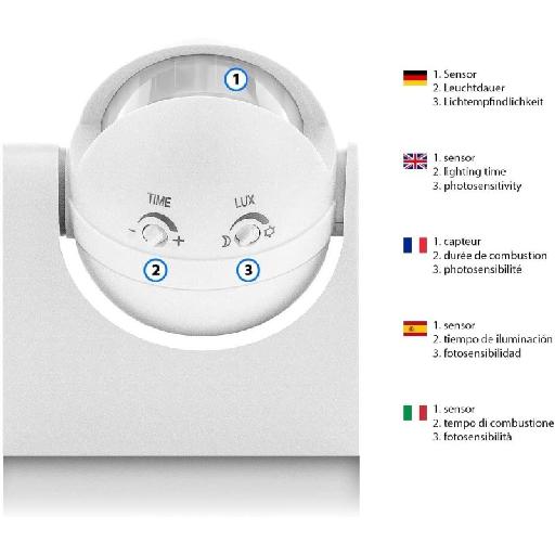 DETECTEUR DE MOUVEMENT 180° BLANC IP44 - Xenex