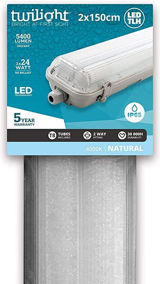 TWILIGHT LED atlantis T8 1,5m G13 IP65 2x24W 5400lm 4000K - Redali 59
