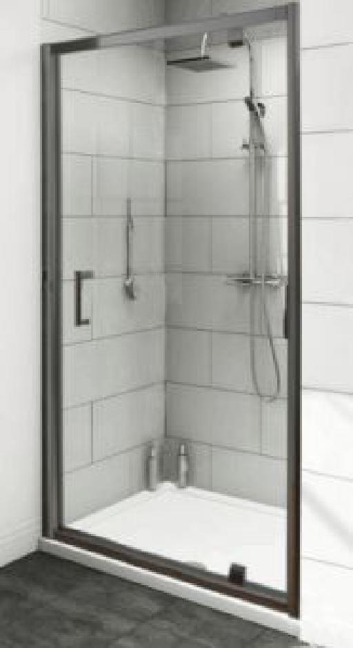 Evo black porte pivotante 90 cm cadre noir mat 900x2000 Wtf - Waterfront