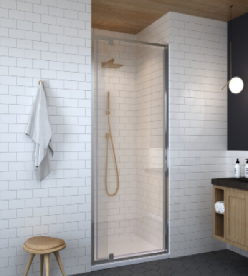 Porte pivotante verre 6mm extensible de 10cm montage entre 2 murs dim 80-90(WTFRT) - Waterfront