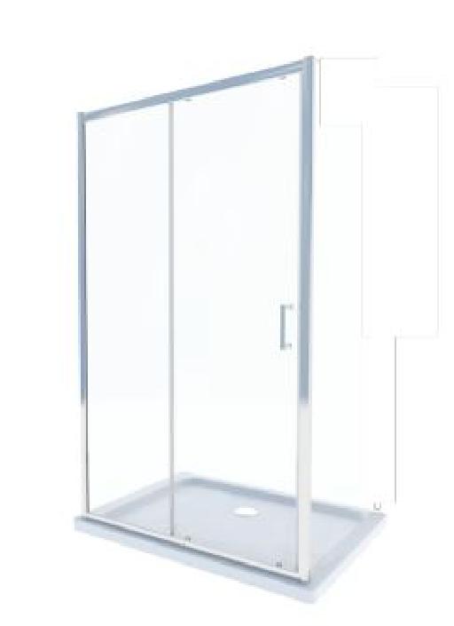 waterfront/NEO coulissante verre 6mm transparent profiles chrome  dim 170cm H190cm - Waterfront