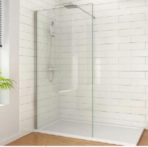 Waterfront Budget Paroi fixe 80cm (770-790mm) H 200 transparent chromee verre 8mm - Waterfront