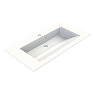 Plan de toilette Slide 80 cm 80,2 x 2 x 46,2 cm Blanc brillant - Allibert