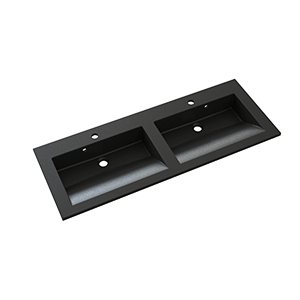 Plan de toilette Slide 120 cm 120 x 2 x 46 cm Noir Granité - Allibert