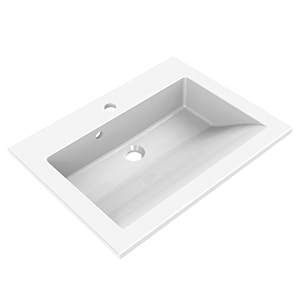 Plan de toilette Slide 60 cm 60,2 x 2 x 46,2 cm Blanc brillant - Allibert