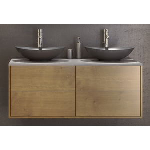 Meuble sous-plan de toilette 120 cm-Niche 120 x 47,2 x 53,5 cm Béton foncé - Allibert