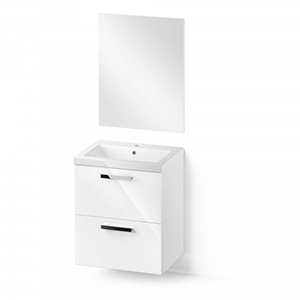 OUTLET : MELAR Pack SDB 60cm blanc, meuble, vasque et miroir inclus OUTLET - Cersanit