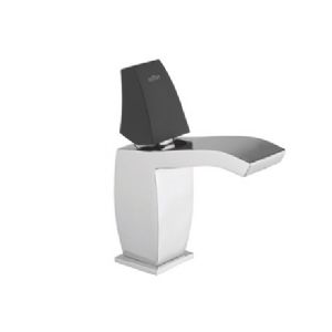 MITIGEUR DE LAVABO SERIE FLAUTO, AVEC POIGNEE NOIRE, CHROME (*page cat48) - Webert