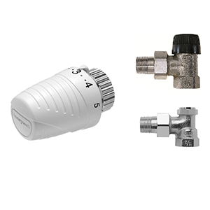 Kit 1/2" Vanne Equerre pour radiateur classique - Thera 4 - raccord réglable équerre 1/2" - Honeywell