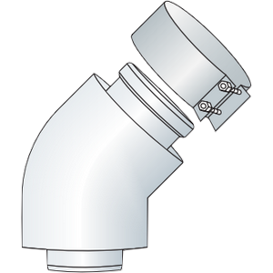 Coude conc. PP 80-125 45gr. (Junkers /Vaillant/Bulex/Remeha) - Isoleco