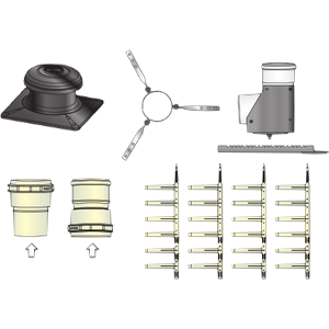 Kit accessoires pour flexible ø 80 PP (Junkers /Vaillant/Bulex/Remeha) - Isoleco