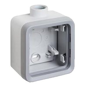 Plexo boitier 1 poste 2 entrees m20 gris - Legrand