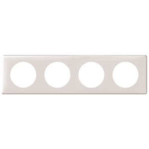 Céliane plaque 4 p. Blanc entraxe 71mm vert./horizont. - Legrand