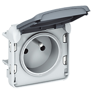Plexo prise 2p t a vis 10/16a 250v composable gris - Legrand
